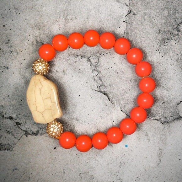 Express Buddha Bead Beaded Stretch Bracelet - Picture 2 of 2